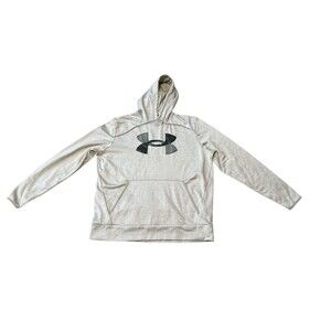 Under Armour Men's Armour Fleece Big Logo Hoodie (Khaki Base) Gym Loose Fit L